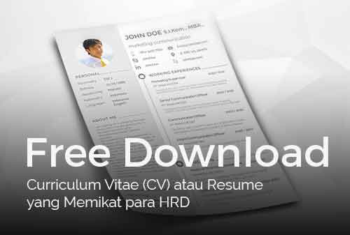 Free Download Curriculum Vitae Cv Atau Resume Yang Memikat