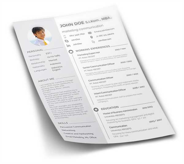 Free Download Curriculum Vitae (CV) atau Resume yang Memikat para HRD 2 - Finansialku