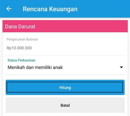 Rencana Keuangan Dana Darurat Aplikasi Finansialku 2