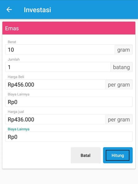 Investasi Kalkulator Emas Aplikasi Finansialku 1