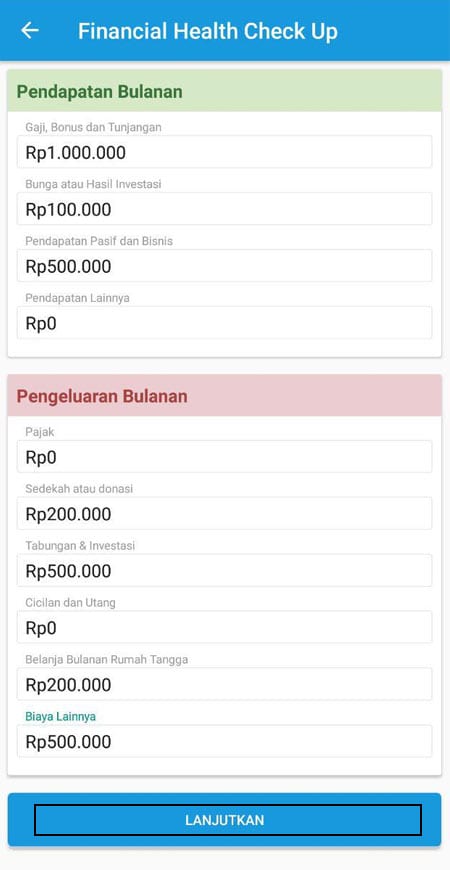 Financial Health Check Up Aplikasi Finansialku 1