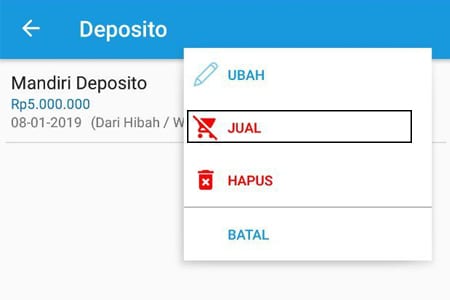 Investasi Deposito (Jual) Aplikasi Finansialku 2