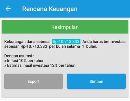 Rencana Keuangan Dana Membeli Barang Aplikasi Finansialku 3