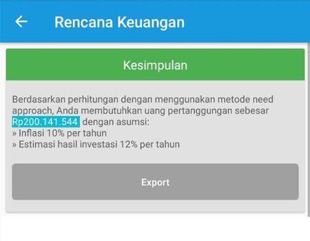 Rencana Keuangan Dana Pertanggungan Asuransi Jiwa Aplikasi Finansialku 4