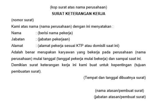 Surat Keterangan Kerja 07 Surat Keterangan Kerja 7 - Finansialku