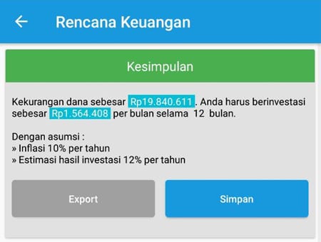 Rencana Keuangan Dana Membeli Barang Aplikasi Finansialku 2