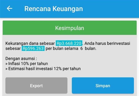 Rencana Keuangan Dana Membeli Barang Aplikasi Finansialku 2