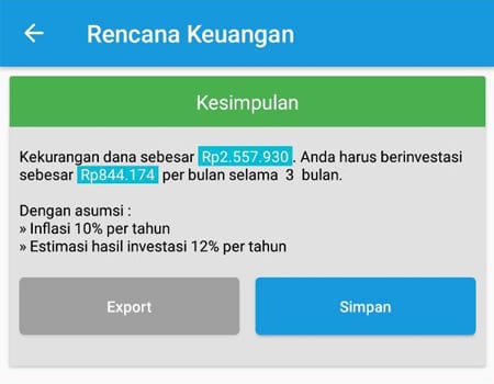 Rencana Keuangan Dana Membeli Barang Aplikasi Finansialku 2