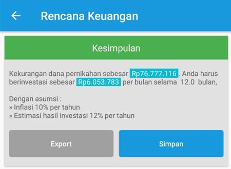 Rencana Keuangan Dana Pernikahan Aplikasi Finansialku 2