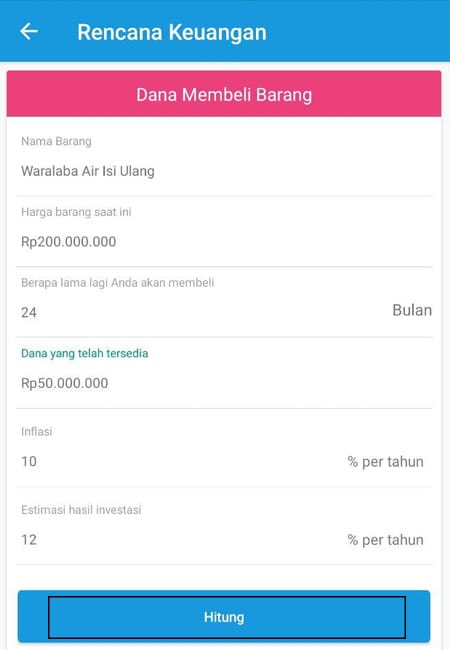 Rencana Keuangan Dana Membeli Barang Aplikasi Finansialku 1