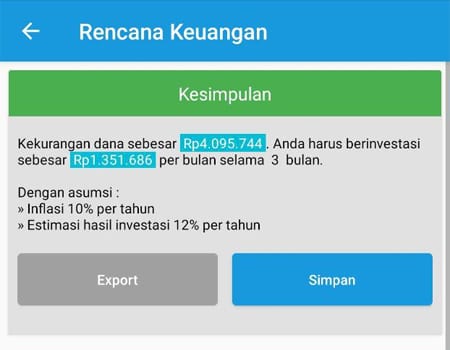 Rencana Keuangan Dana Membeli Barang Aplikasi Finansialku 2