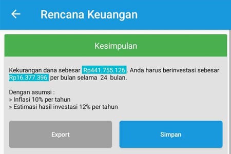 Rencana Keuangan Dana Membeli Barang Aplikasi Finansialku 2