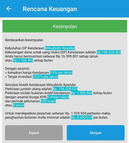 Rencana Keuangan Dana Membeli Kendaraan Aplikasi Finansialku 3