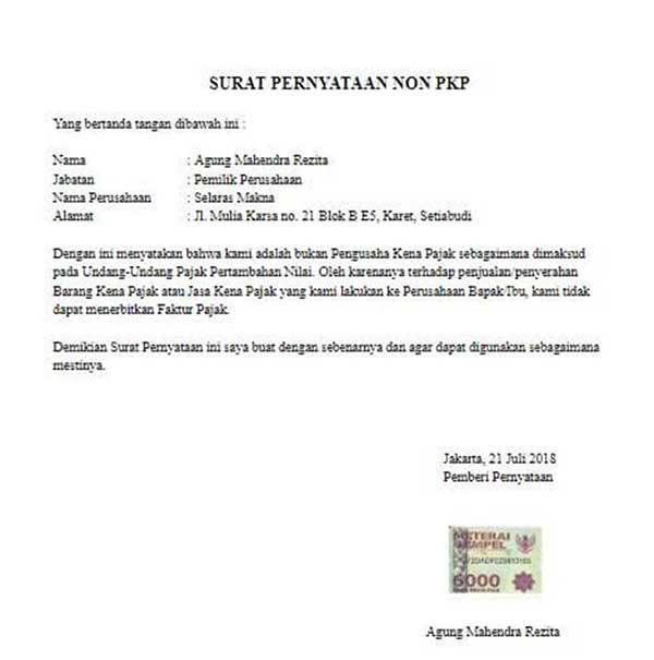 Contoh Surat Pernyataan Tidak Melakukan Transaksi Kartu Kredit Bca