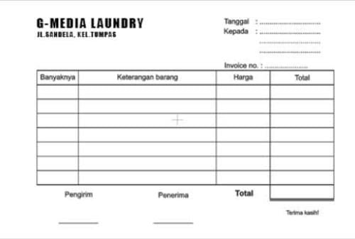 format nota kontan