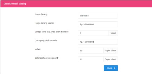 Rencana Keuangan Dana Membeli Barang Aplikasi Finansialku