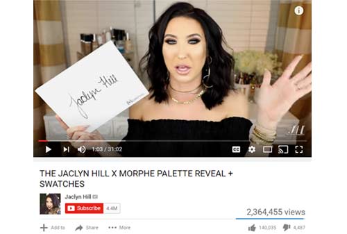 Channel Youtube Jaclyn Hill - Finansialku
