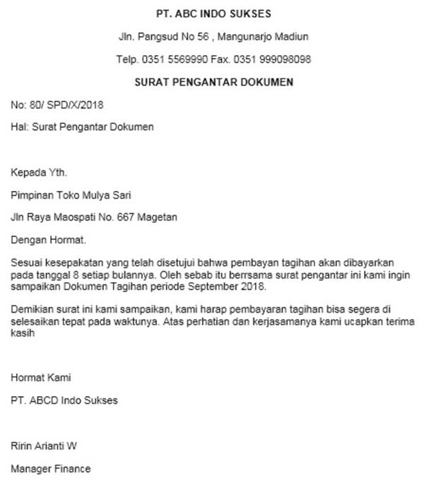 7 Contoh Surat Pengantar Untuk Berbagai Keperluan 04 Surat Pengantar Dokumen - Finansialku