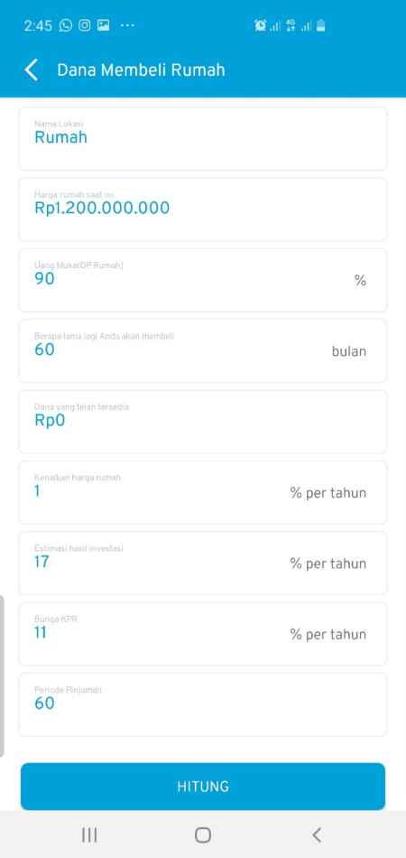 Perhitungan Dana Membeli Rumah