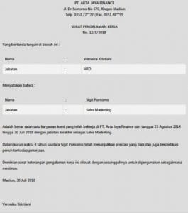 Surat Pengalaman Kerja: Fungsi, Format, dan Contoh Terbaru