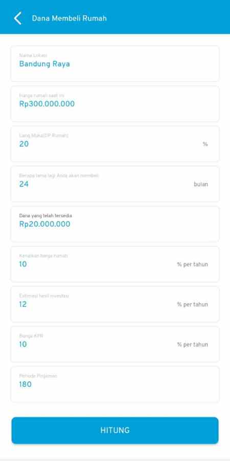 Formulir Beli Rumah Fitur Rencana Keuangan Aplikasi Finansialku