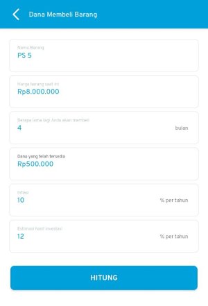 Rencana Membeli Barang di Aplikasi Finansialku