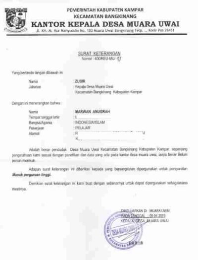 Surat Keterangan Belum Menikah Cara Membuat Dan Contohnya 