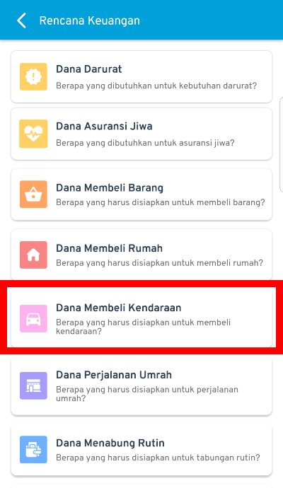 Dana Membeli Kendaraan Rencana Keuangan Aplikasi Finansialku