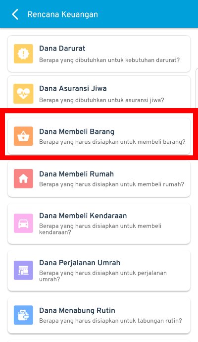 Dana Membeli Barang Rencana Keuangan Aplikasi Finansialku