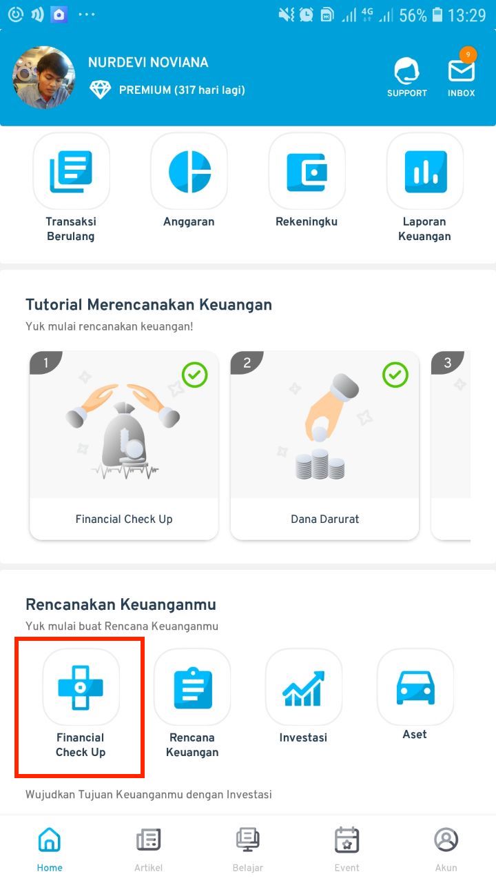 Fitur Financial Health Check Up Aplikasi Finansialku