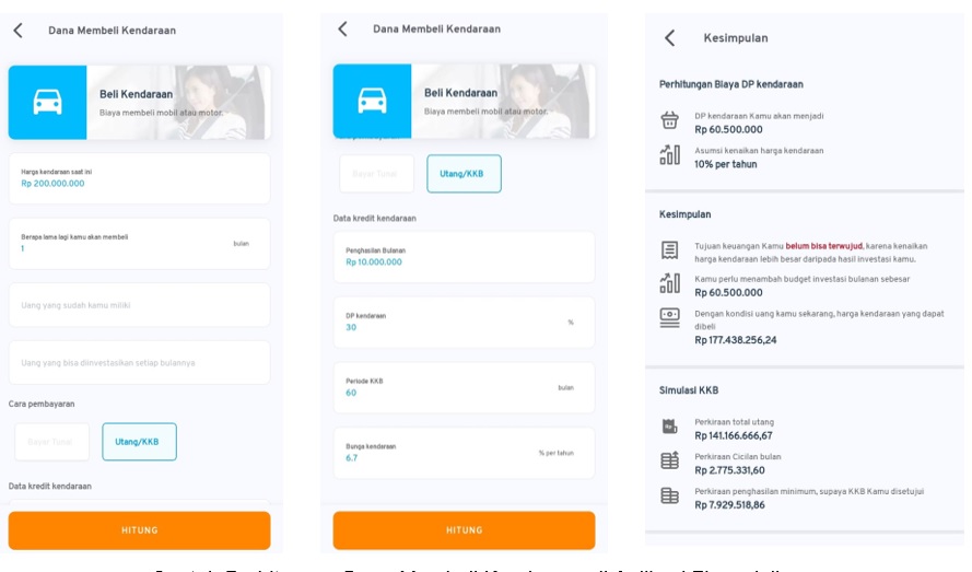 Contoh Perhitungan Dana Membeli Kendaraan di Aplikasi Finansialku