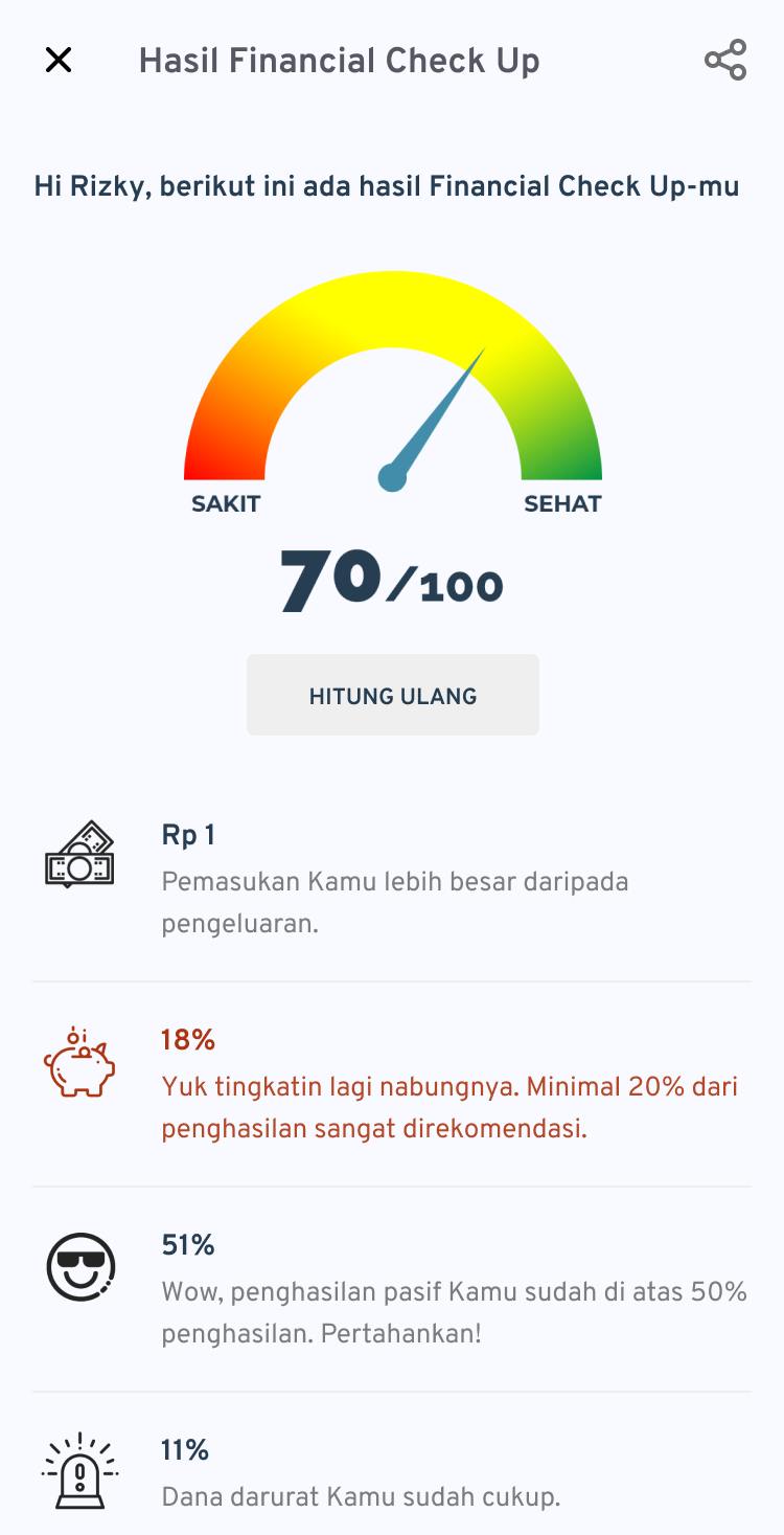 1Financial Check Up - Hasil