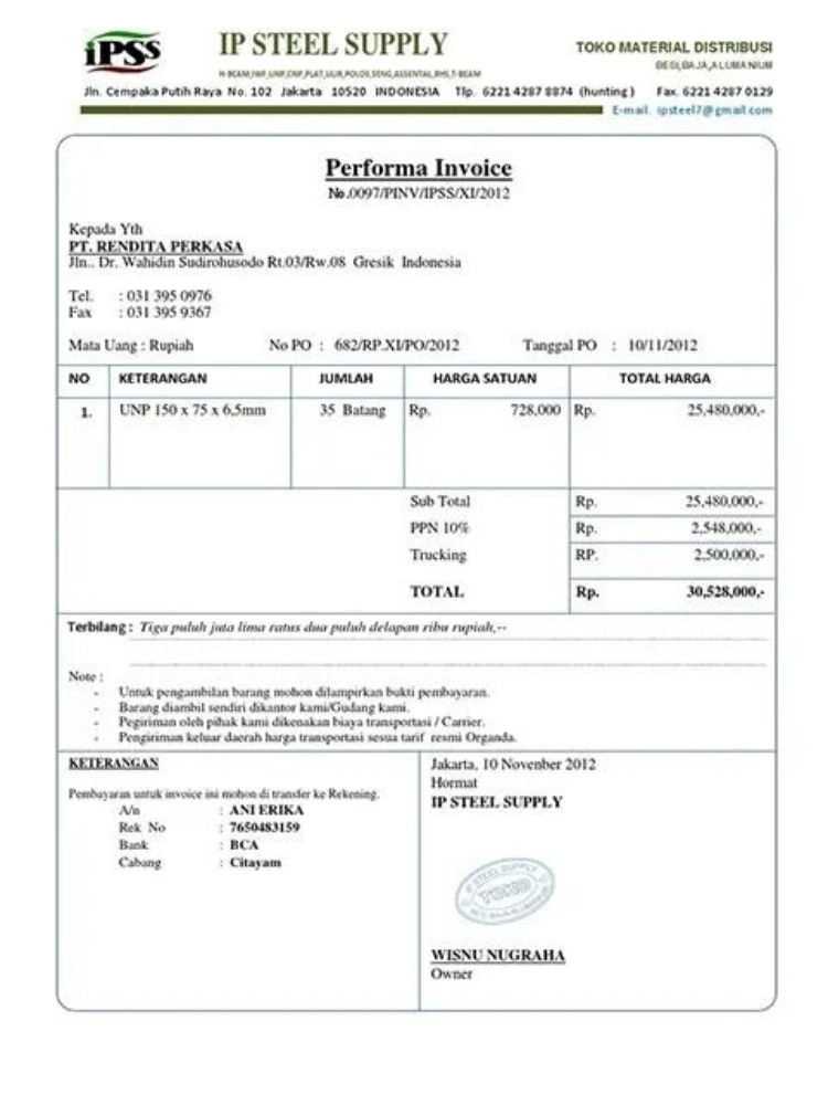 Pengertian proforma invoice manfaat cara membuatnya