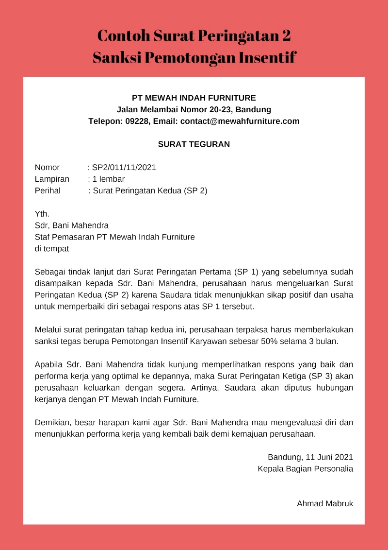 contoh surat peringatan_SP 2 (2)