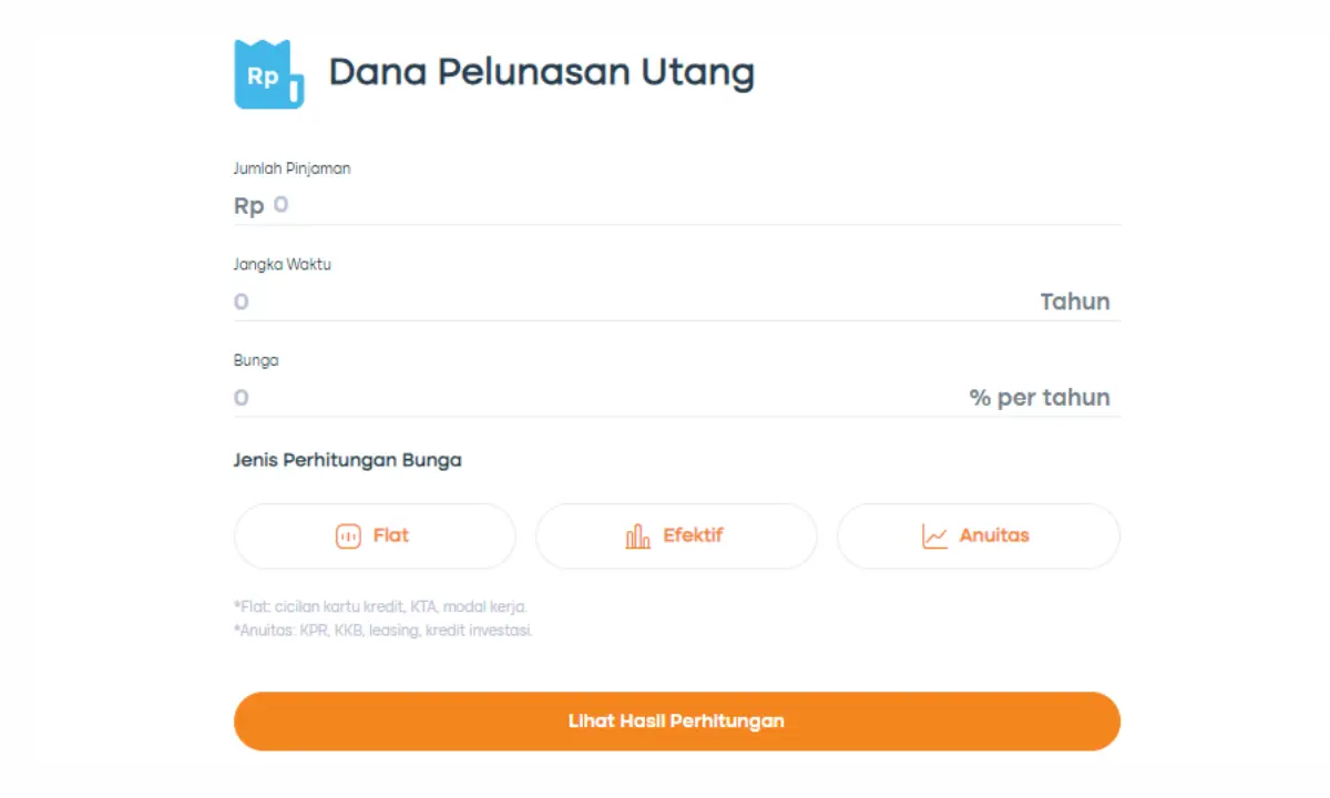 kalkulator Pelunas Utang