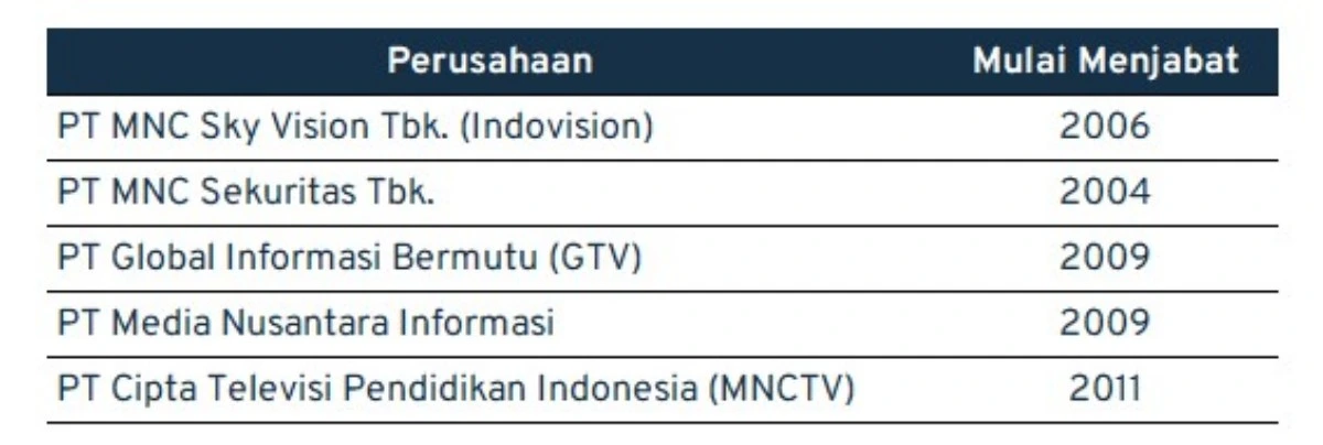 HT sebagai Komisaris Utama