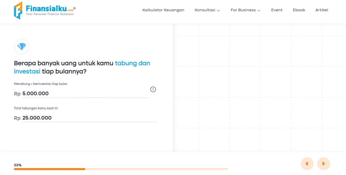 3 Mengisi informasi tabungan