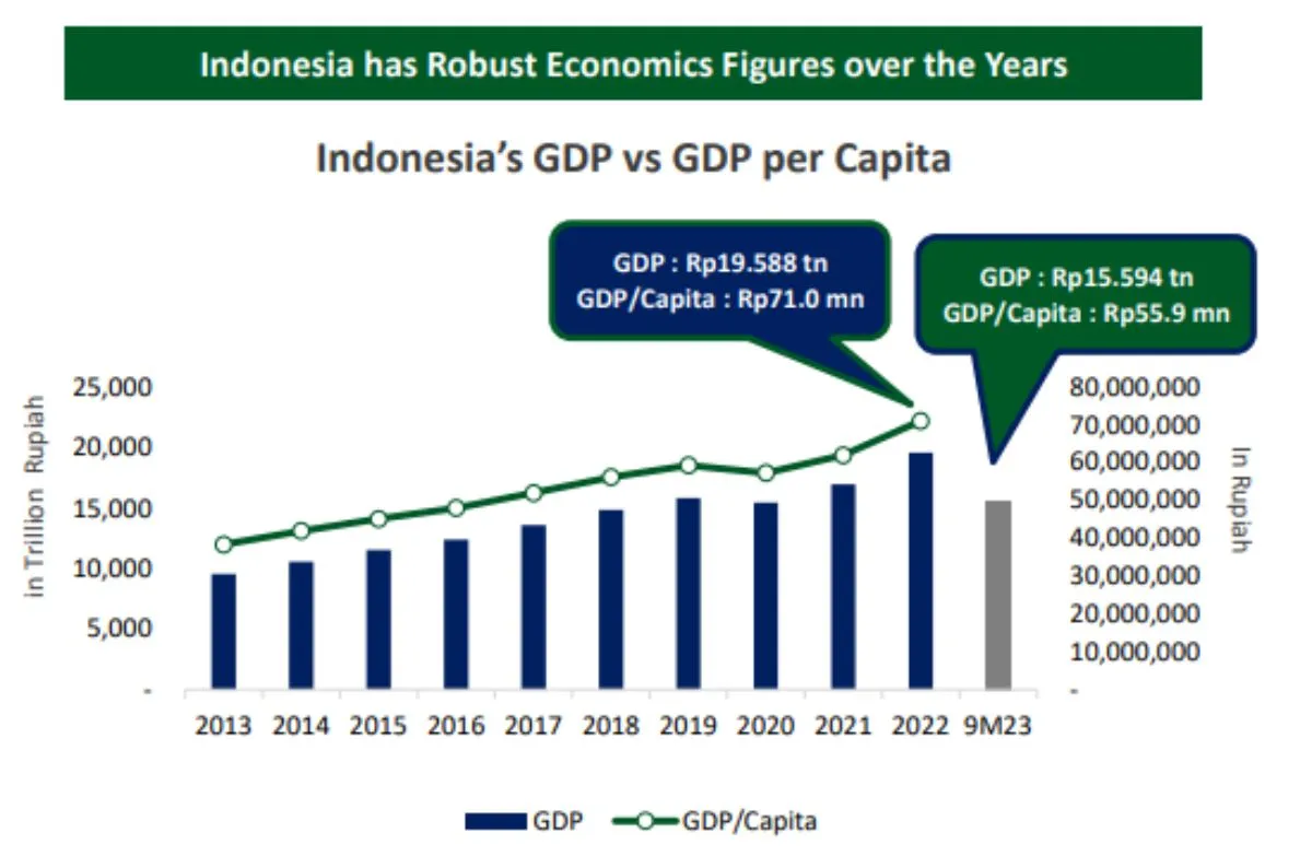 GDP Indonesia vs GDP per Capita