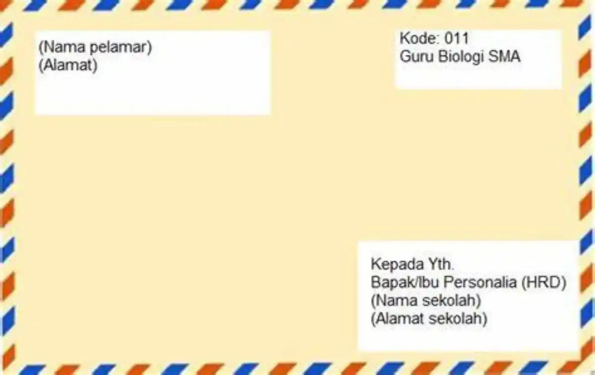 Contoh Penulisan di Amplop Lamaran Kerja Guru