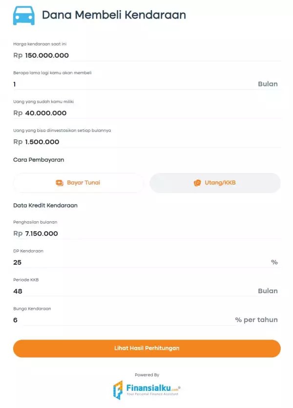 Kalkulator Dana Membeli Kendaraan 02
