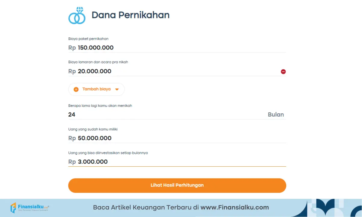 kalkulator dana pernikahan