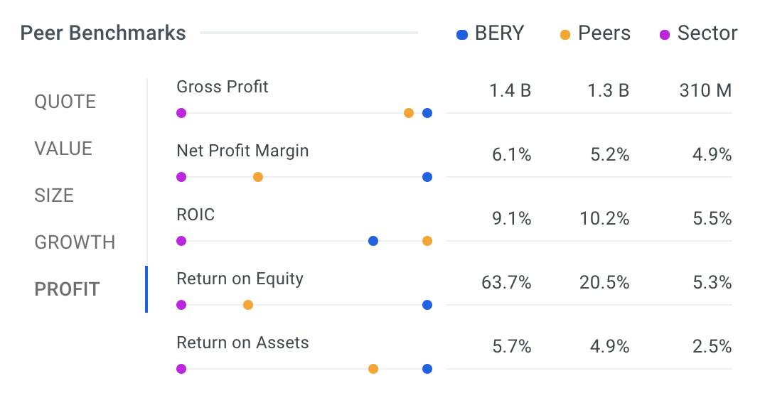 BERY Profit vs Peers Table