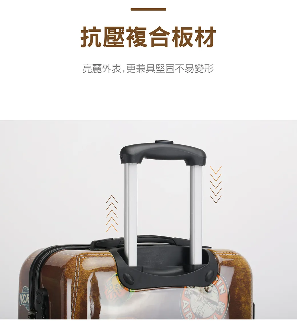 【DISEGNO】2024吋仿古拉鍊旅行行李箱兩件組06