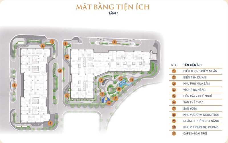 MẶT BẰNG TIỆN ÍCH TẦNG 1