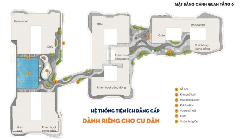 MẶT BẰNG TIỆN ÍCH TẦNG 6