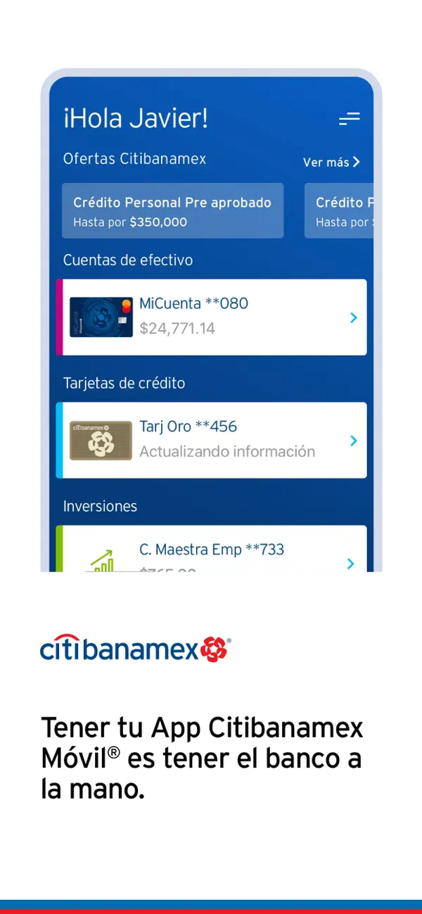 Citibanamex app shot 1