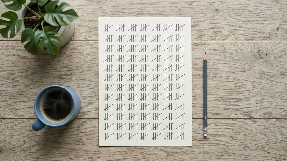 A hand-drawn tally of customer calls by hour on a team leader's desk