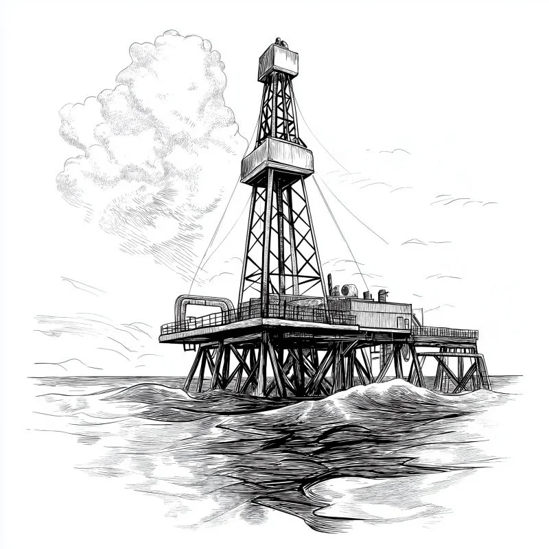 Oil installation as a symbol for data source