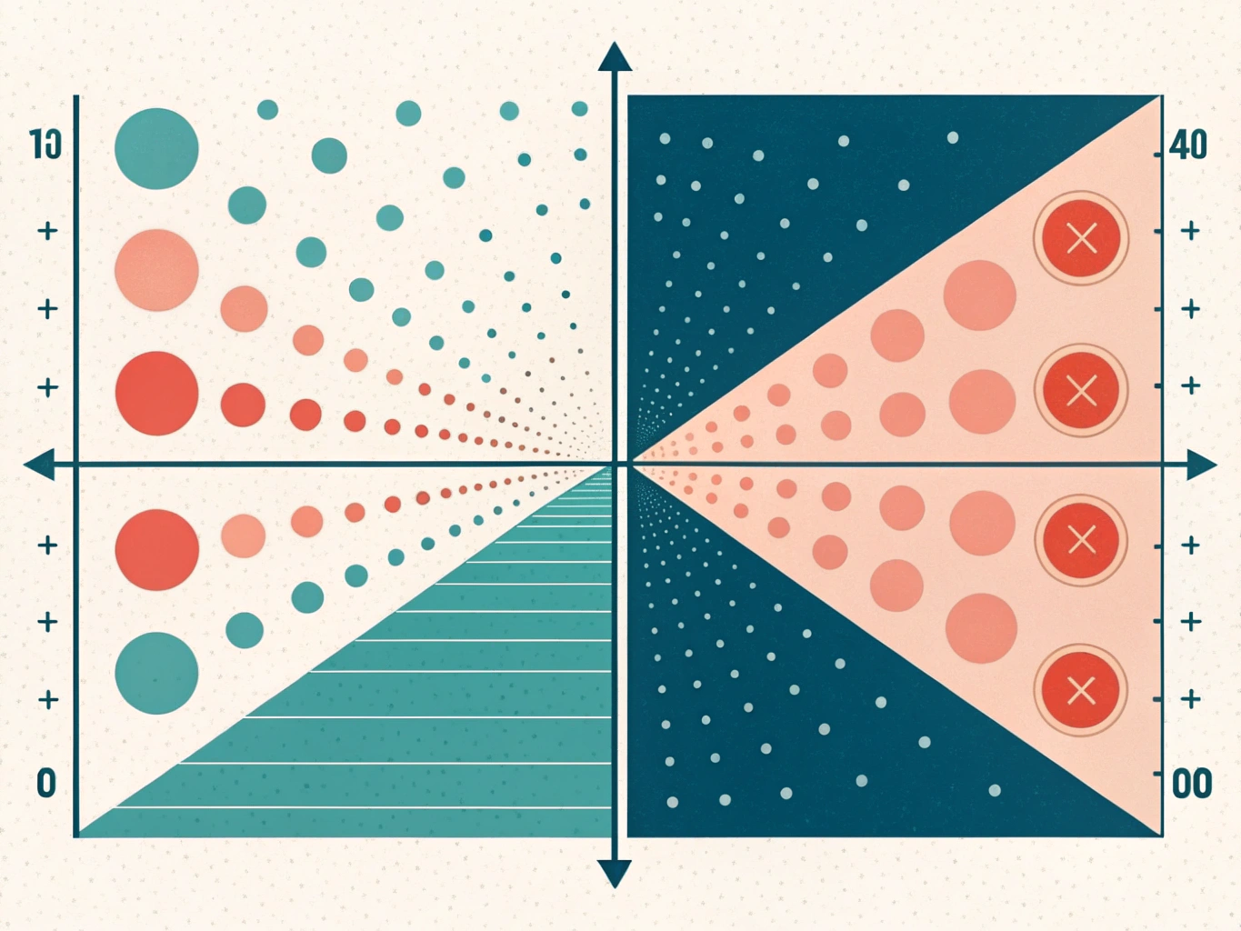 EDITORIAL ILLUSTRATION: An abstract visualization of the normalization process showing two parallel paths converging into ...