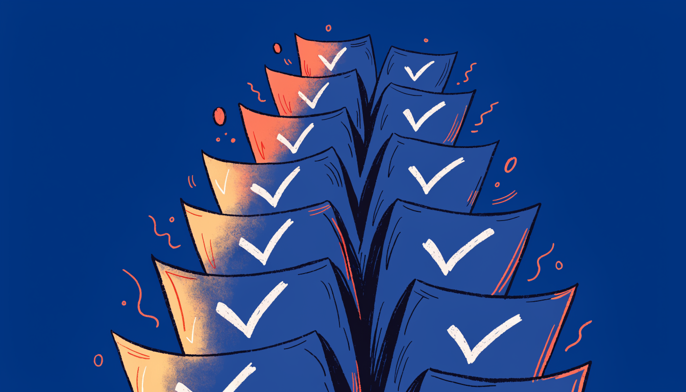 Gamla högskoleprov staplade för att visa träningsframsteg